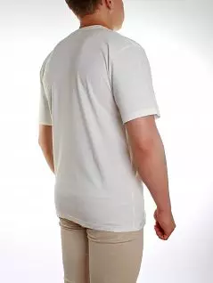 Качественная белая мужская футболка из хлопкового материала с оригинальным принтом Альфа 1799 белый распродажа